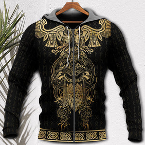Viking Warrior The Raven Yellow Of Odin - Hoodie