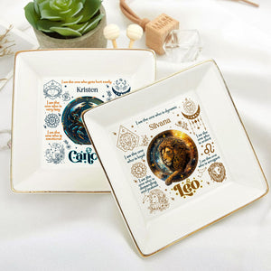 12 Zodiac Signs - Personalized Jewelry Dish - Gift For Grandma, Mom, Girlfriend, Wife, Bestie, Sister NH96