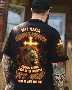 Way Maker Miracle Worker Cross Lion - Men's All Over Print Shirt - AT4080517