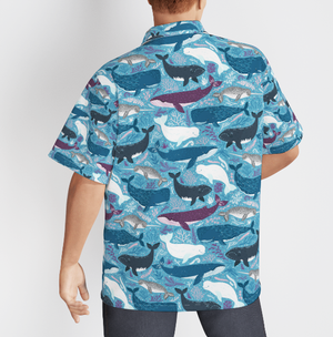 Whales With Marine Mammals Under Sea Aloha Hawaiian Shirts