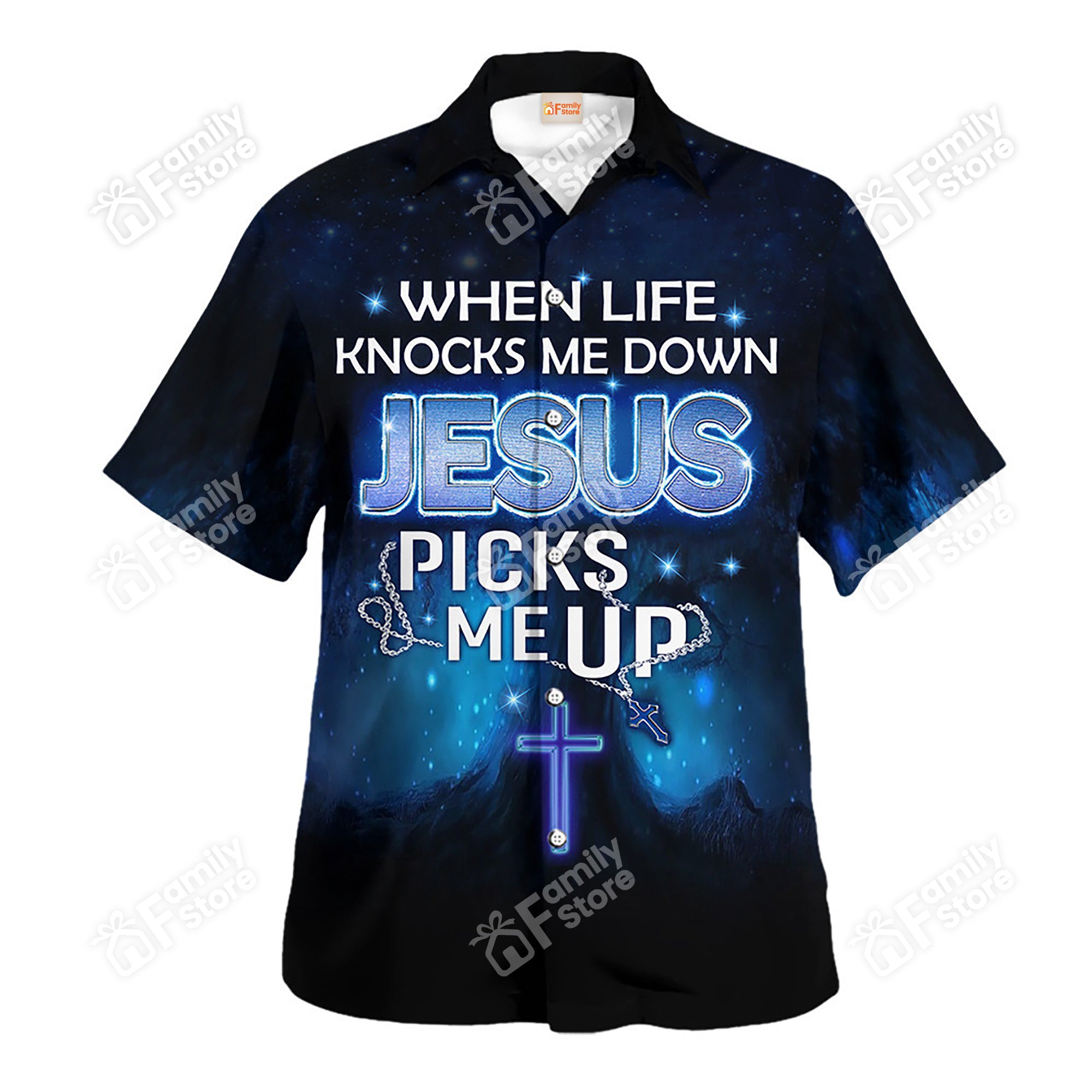 When Life Knocks Me Down Jesus Picks Me Up Hawaiian Shirt