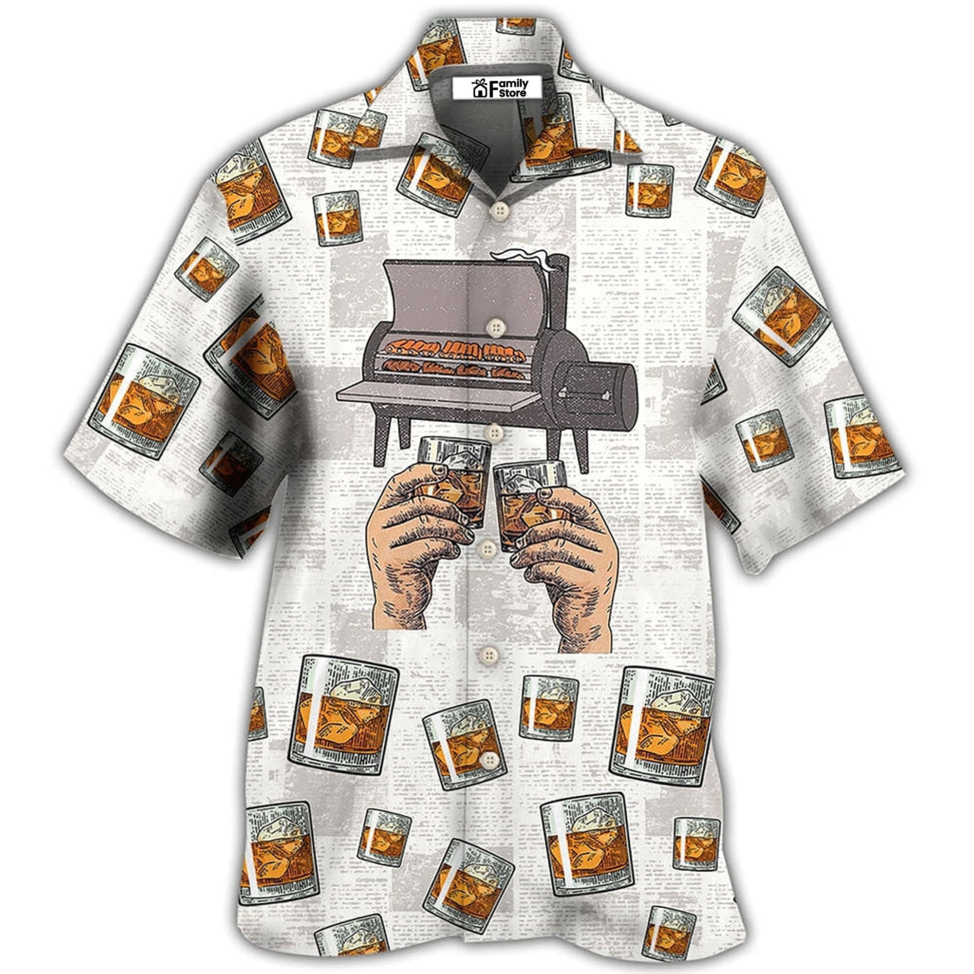 Wine Bourbon I Like Bourbon My Smoker And Maybe 3 People - Hawaiian Shirt