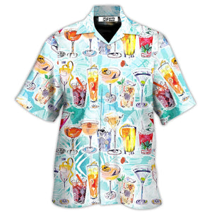 Wine Cocktail And Beach Tropical - Hawaiian Shirt