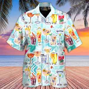 Wine Cocktail And Beach Tropical - Hawaiian Shirt