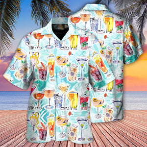 Wine Cocktail And Beach Tropical - Hawaiian Shirt