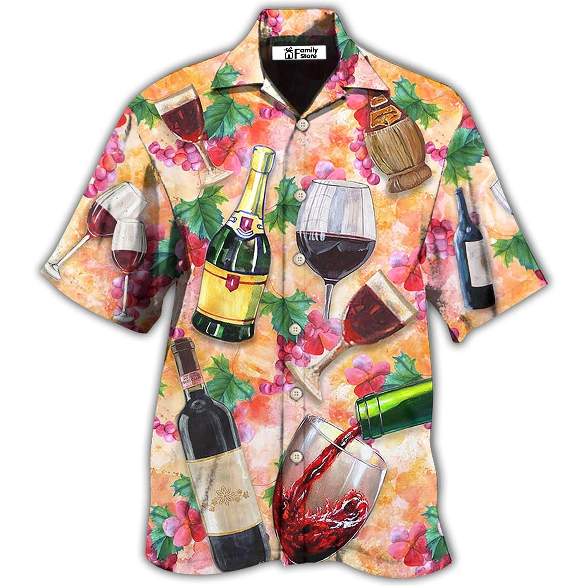 Wine Drinking Wine Colorful Style - Hawaiian Shirt