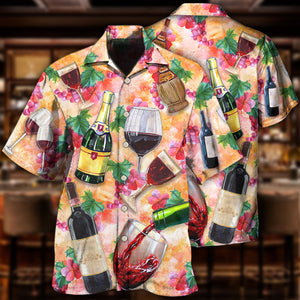 Wine Drinking Wine Colorful Style - Hawaiian Shirt