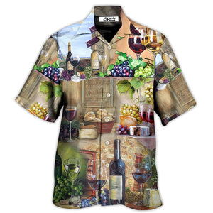 Wine Grape And Cheese Art - Hawaiian Shirt