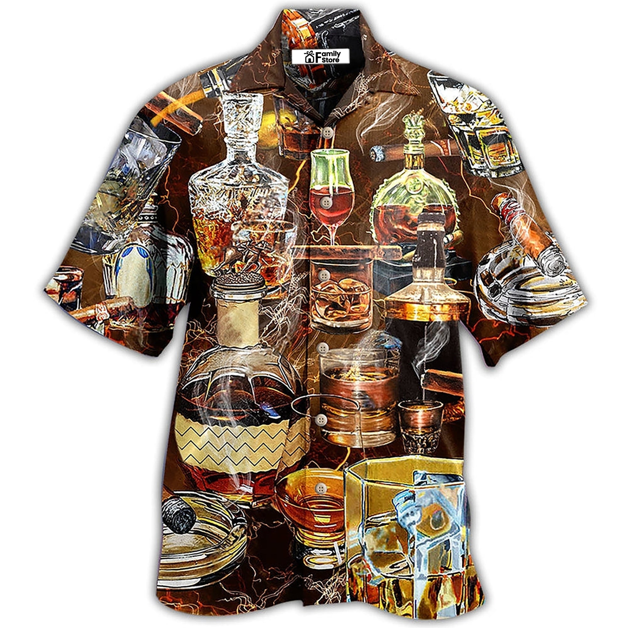 Wine Happiness Is Whisky - Hawaiian Shirt