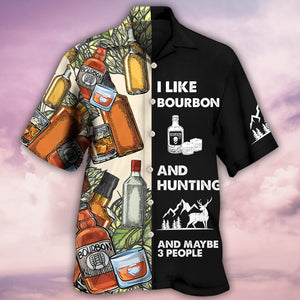 Wine Hunting I Like Bourbon - Hawaiian Shirt