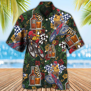 Wine I Like Rum And Mountain Biking - Hawaiian Shirt