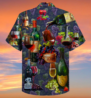 Wine Life Is Better With A Glass Of Wine Grape - Hawaiian Shirt