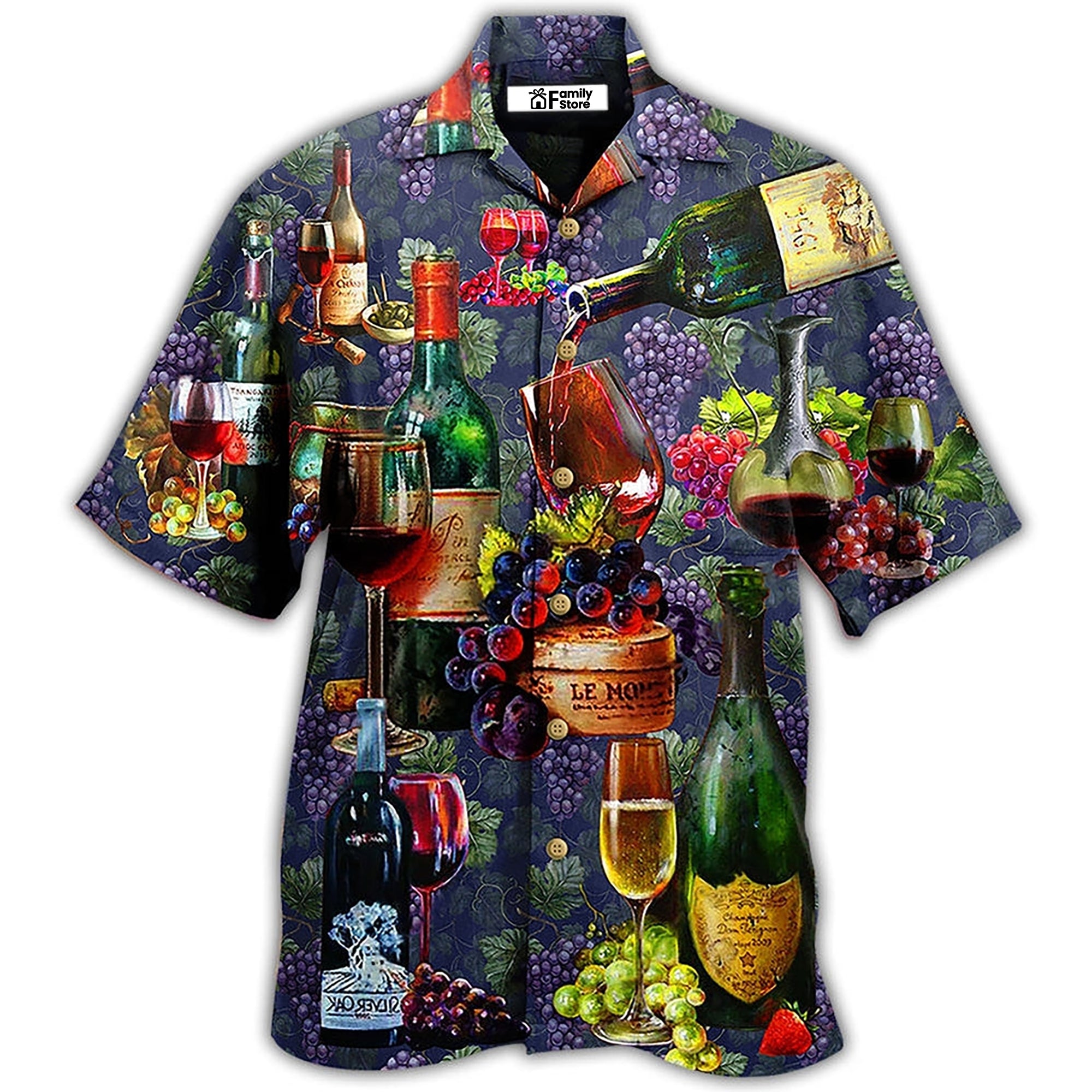 Wine Life Is Better With A Glass Of Wine Grape - Hawaiian Shirt