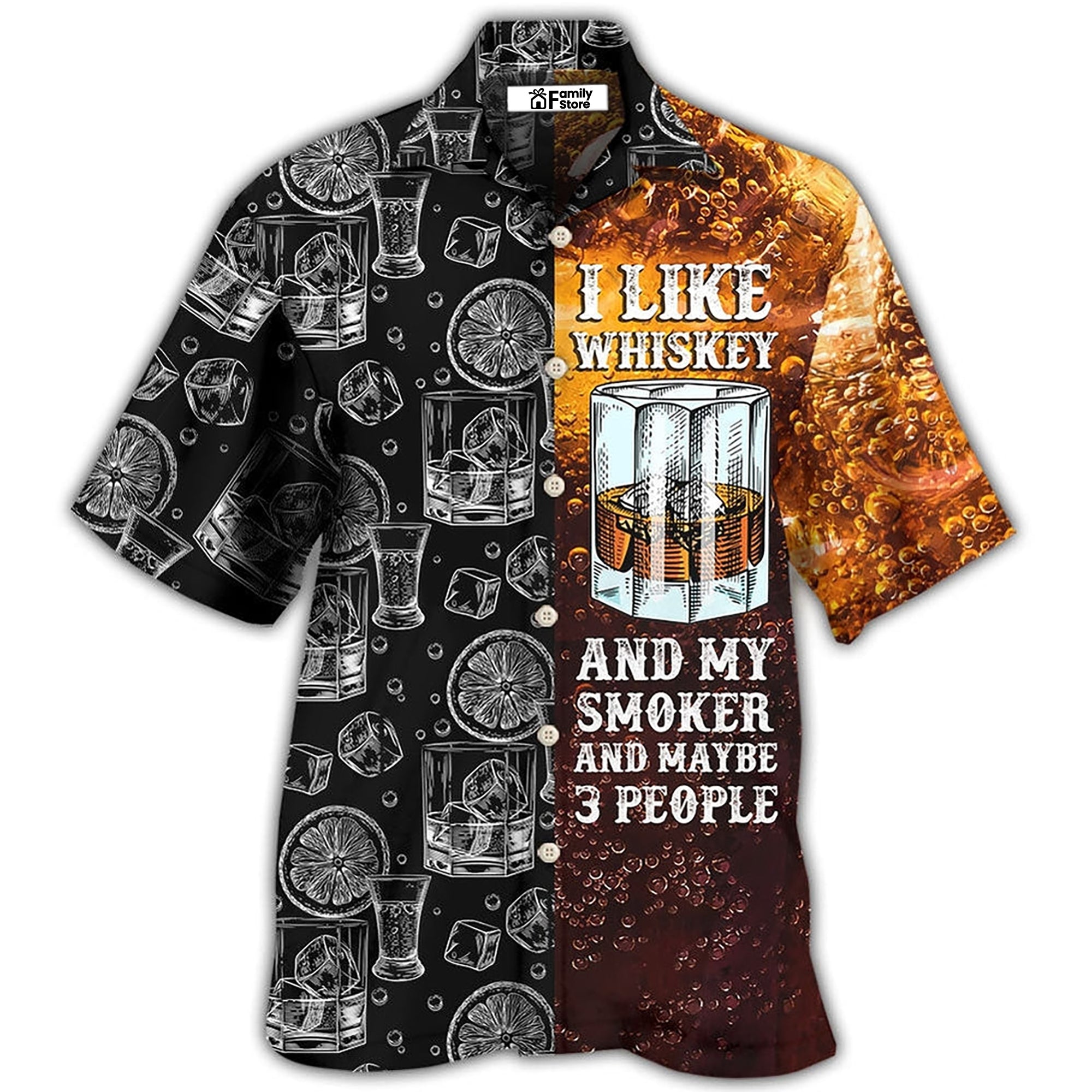 Wine Whiskey I Like Whiskey And My Smoker - Hawaiian Shirt