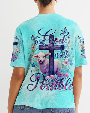 With God All Things Are Possible Lamb - Women's All Over Print Shirt - AT4080514