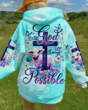 With God All Things Are Possible Lamb - Women's All Over Print Shirt - AT4080514