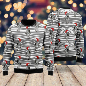 Zebra Wearing Santa Hats Ugly Christmas Sweater For Men And Women