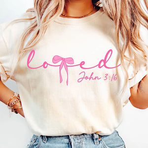 Loved John 3:16 Valentine Day - Custom Sleeve Sweater, Hoodie, Tshirt - Valentine Gift for Her