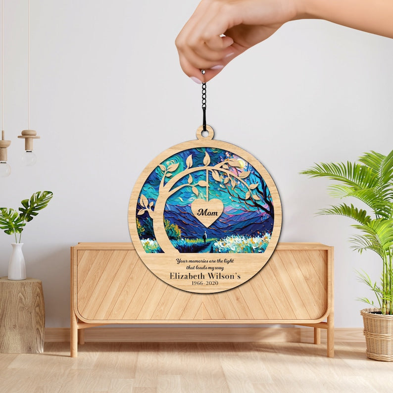 Your Memories Are The Light That Leads My Way - Memorial Gift - Personalized Suncatcher Ornament