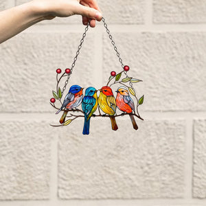 Cardinal Birds Stay On The Branch  - Gift For Friends, Family Members - Window Hanging Suncatcher Ornament