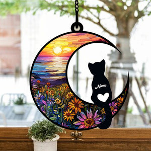 Cat Stay In The Sea Shore - Gift For Cat Lovers - Personalized Window Hanging Suncatcher Ornament