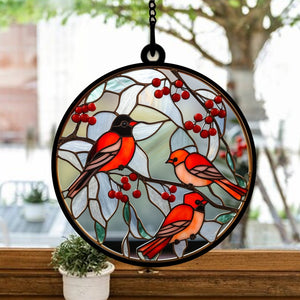 Humming Bird With Puppy Flowers - Gift For Friends, Family Members - Window Hanging Suncatcher Ornament