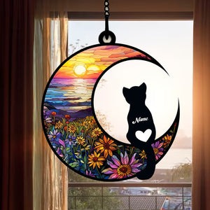 Cat Stay In The Sea Shore - Gift For Cat Lovers - Personalized Window Hanging Suncatcher Ornament