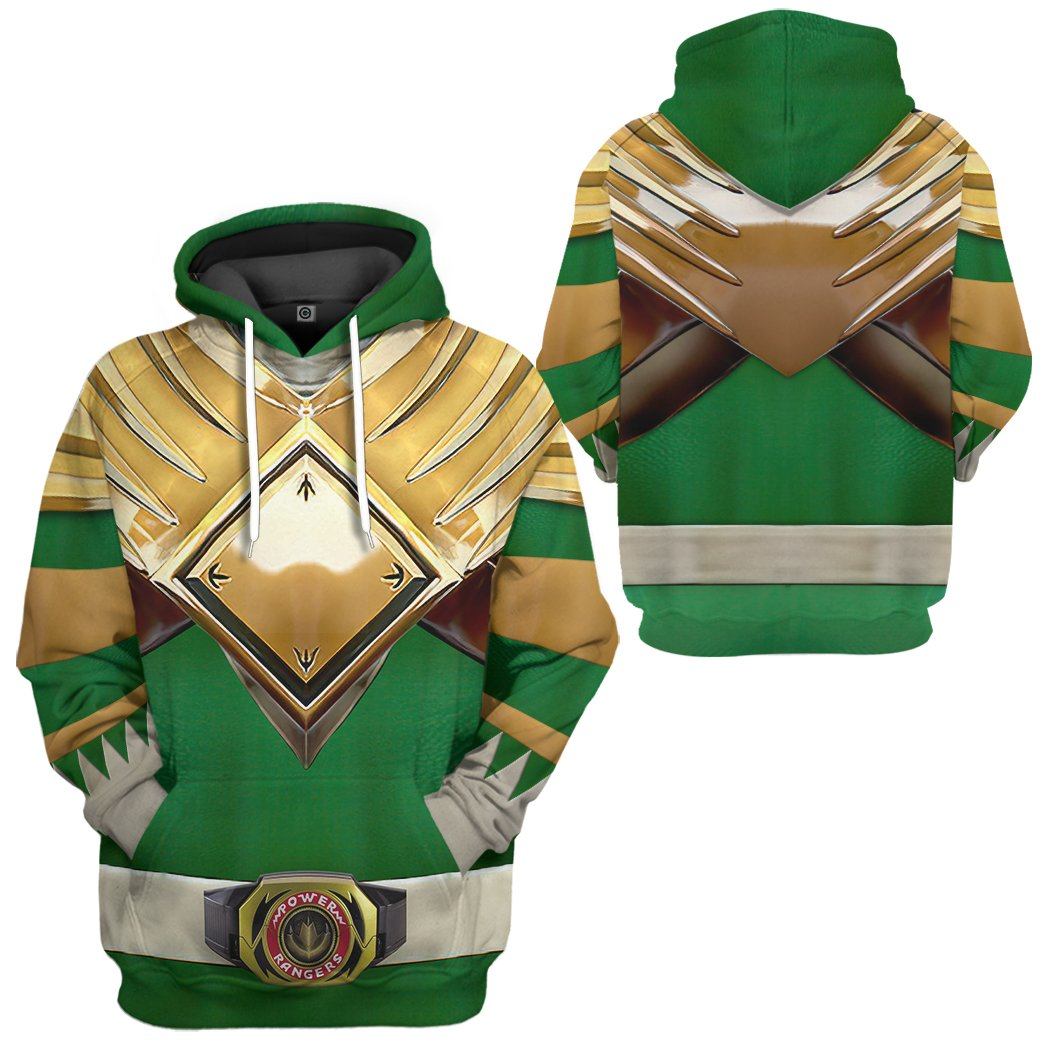 Green Mighty Morphin Power Ranger Costumes C2- 3D Hoodie