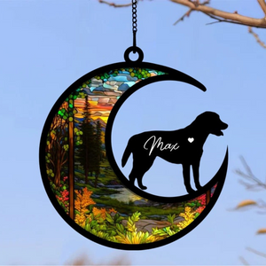 Pet Coloful Tropical Forest Pattern - Memorial Gift For Dog Lovers - Personalized Window Hanging Suncatcher Ornament