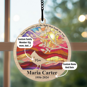 Hummingbird I Will Never Forget Memories About You - Memorial Gift - Personalized Window Hanging Suncatcher Ornament