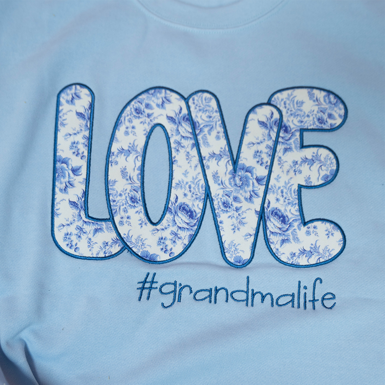 Custom Name Love Grandma Floral Christmas - Embroidered Embellished Side Bow Cut-Out Sweatshirt - Gift For Grandma, Mom NH96