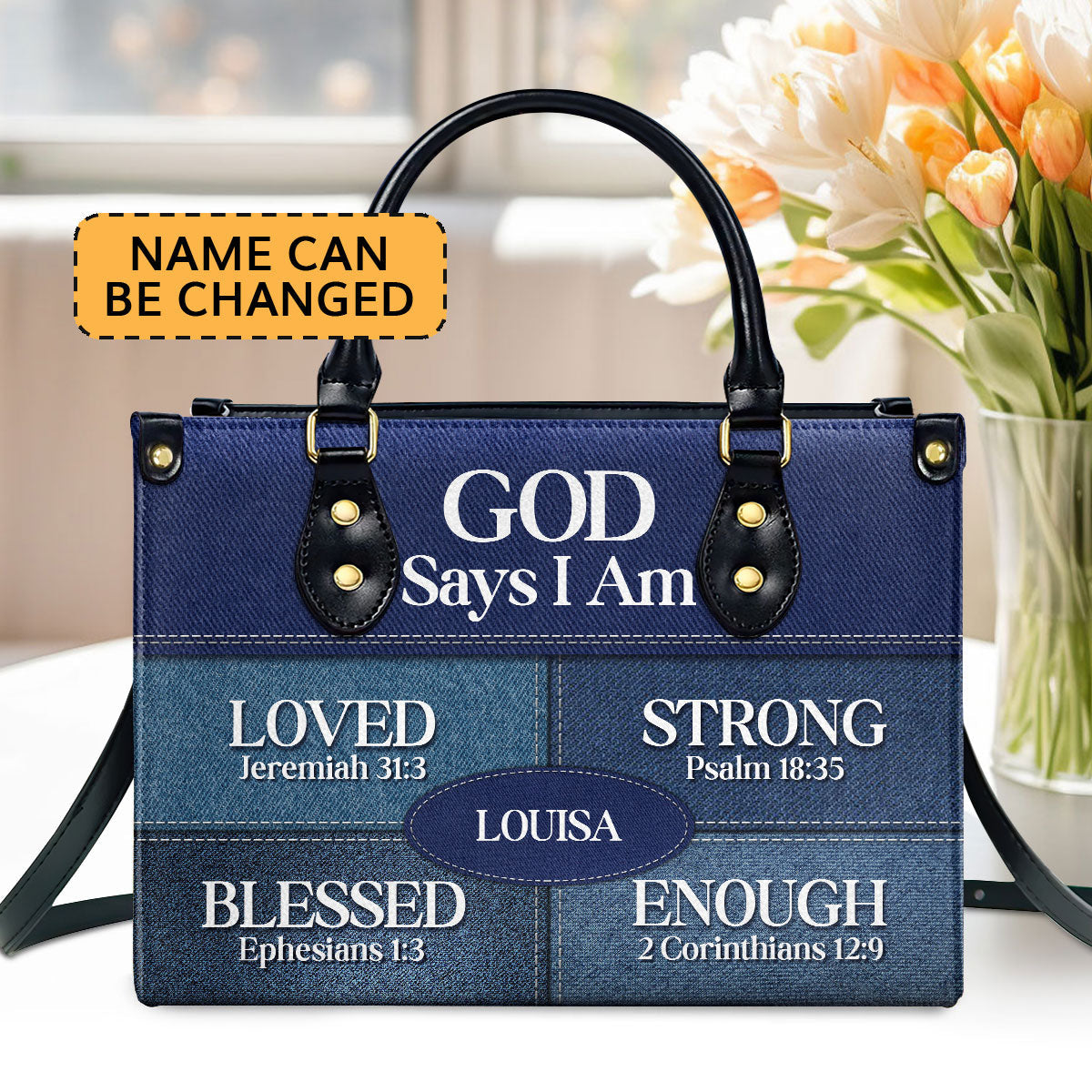 God Says You Are - Religious Gift For Worship Friends Personalized Leather Handbag With Zipper - PT