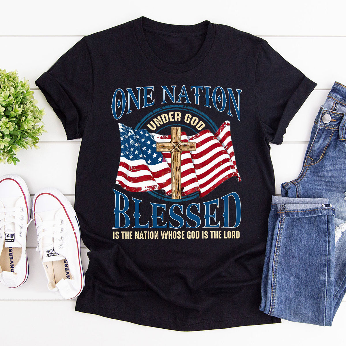 Blessed Is The Nation Whose God Is The Lord - Christian Unisex T-shirt AM226