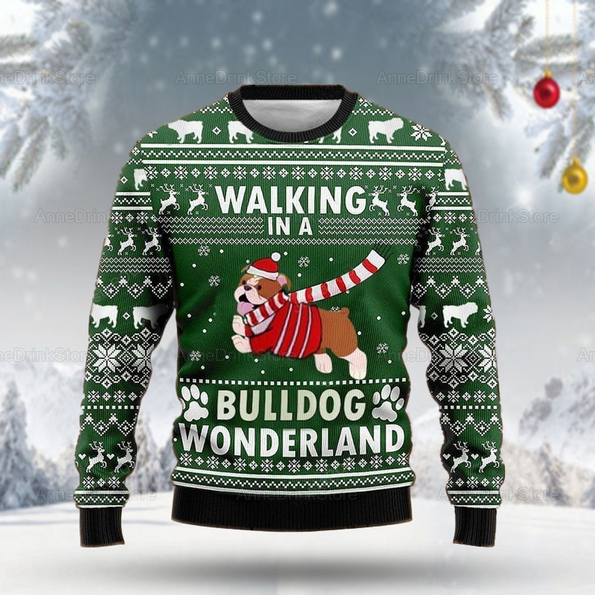 Bulldog In A Wonderland - Ugly Sweater