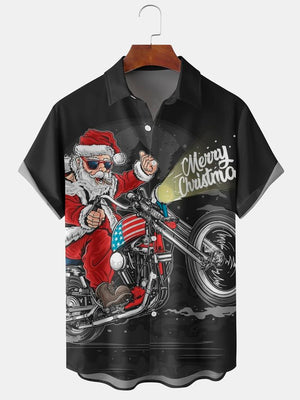 Merry Christmas Santa Rides Motorbike - Hawaiian Shirt