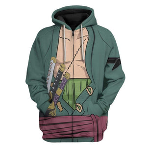 Zoro One Piece Costume Cosplay Hoodie For Men And Women