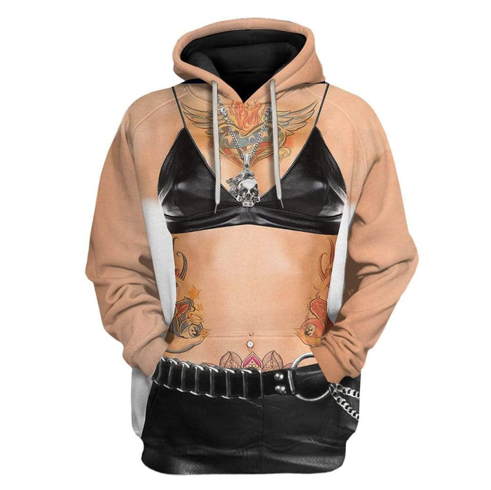 Costume Funny Tatto Girl Apparel Hoodie