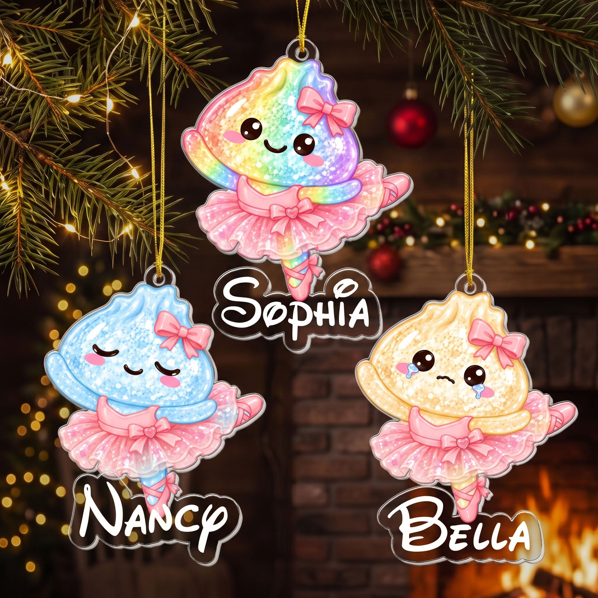 cute dumplings ballet gift for squishy hunter personalized ornament 2