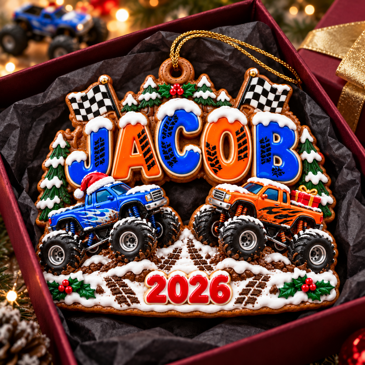 d302409f 10d6 42a7 b661 6a8ccafb3e05 JACOB Monster Truck Christmas Ornament 3