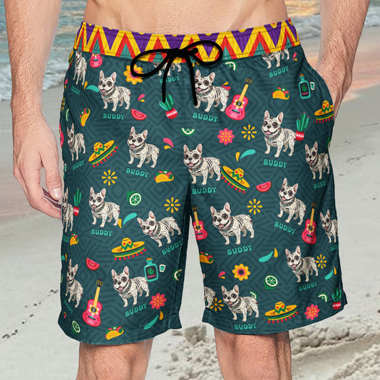 dia de los muertos custom pet photo latinos mexican day of the dead personalized shorts 2