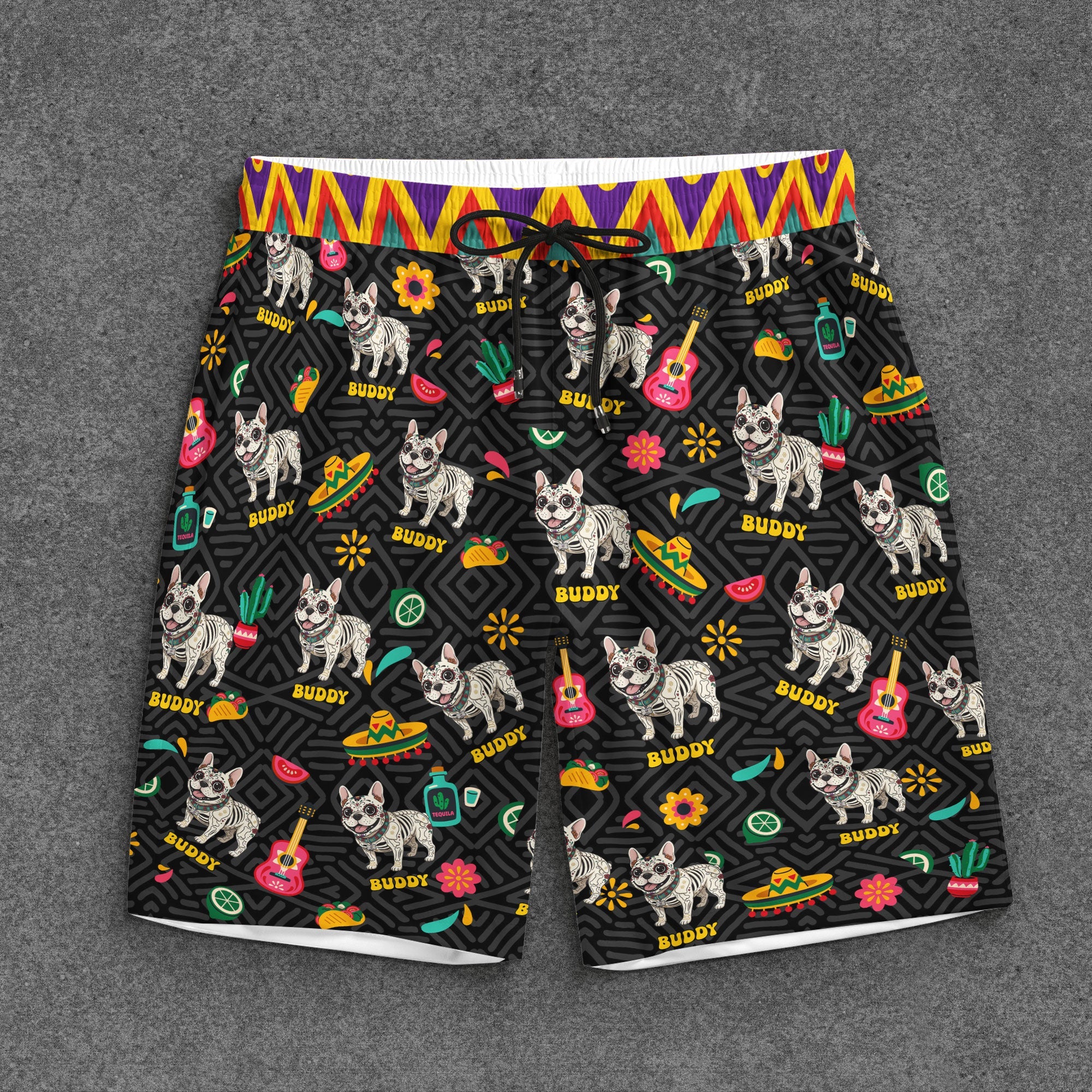 dia de los muertos custom pet photo latinos mexican day of the dead personalized shorts 4