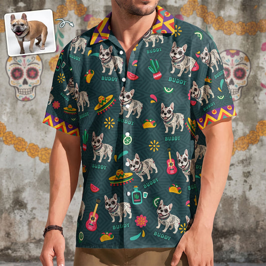 dia de los muertos custom pet photo latinos mexican personalized hawaiian shirt 1