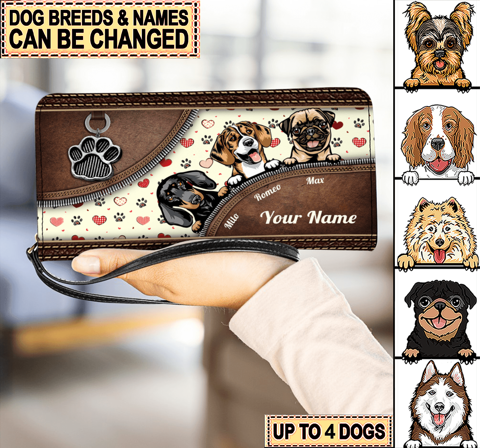 dog heart and paw pattern personalized clutch purse personalized gift for dog lovers dog dad dog mom pu034ps07 bmgifts 2 21663928385639_2000x_39545ba5 0b36 44f3 9abe fe1316d80e36