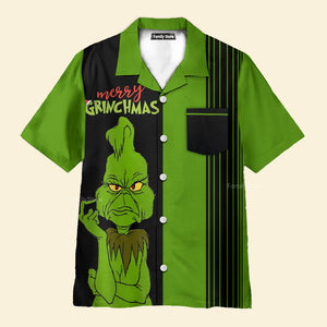 Merry Grinchmas Green And Black Color - Hawaiian Shirt