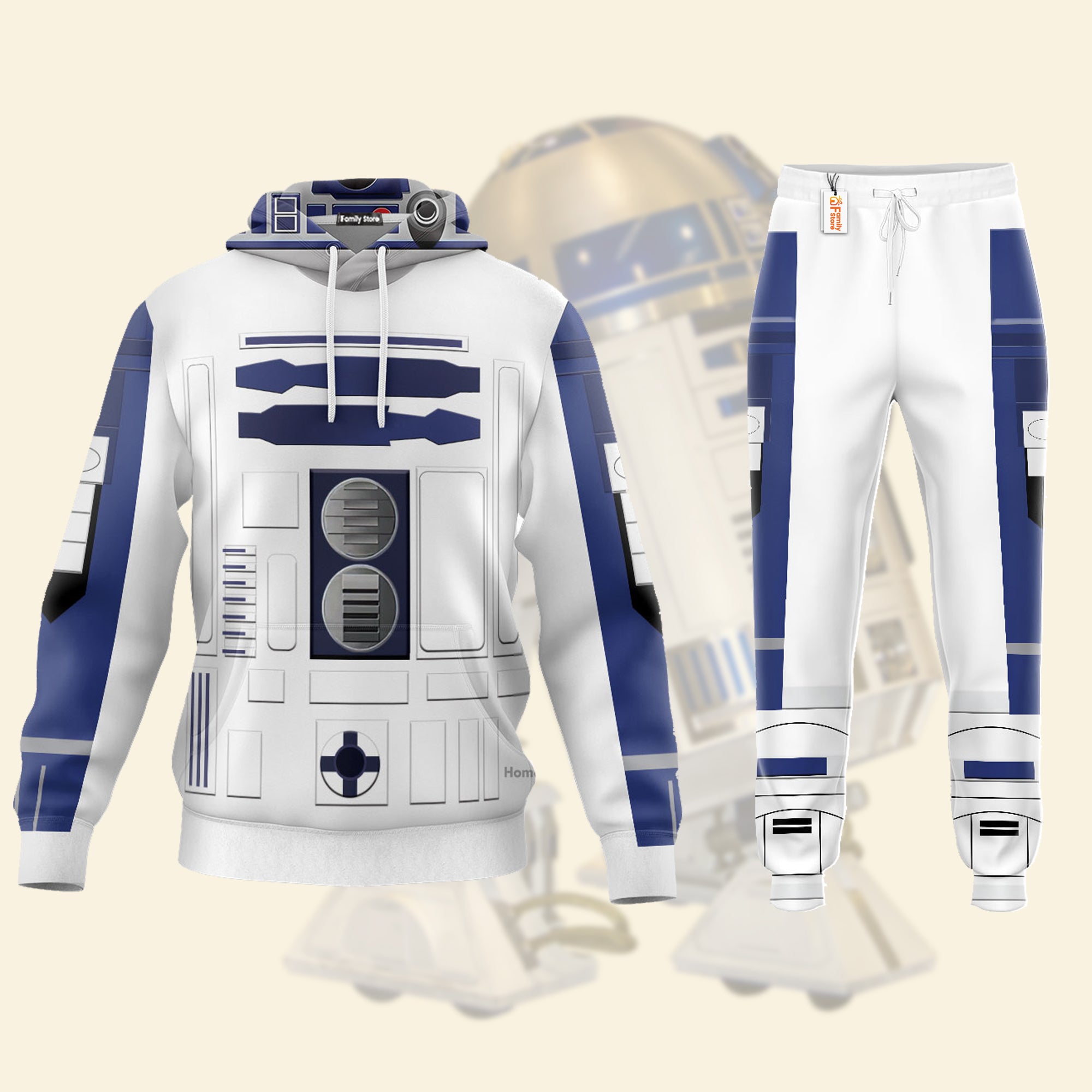 Star Wars R2 D2 Robot Costume Hoodie Sweatshirt Sweatpants SWHS15