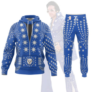 Elvis Owl Blue - Costume Cosplay  Hoodie Sweatshirt Sweatpants ELHS07