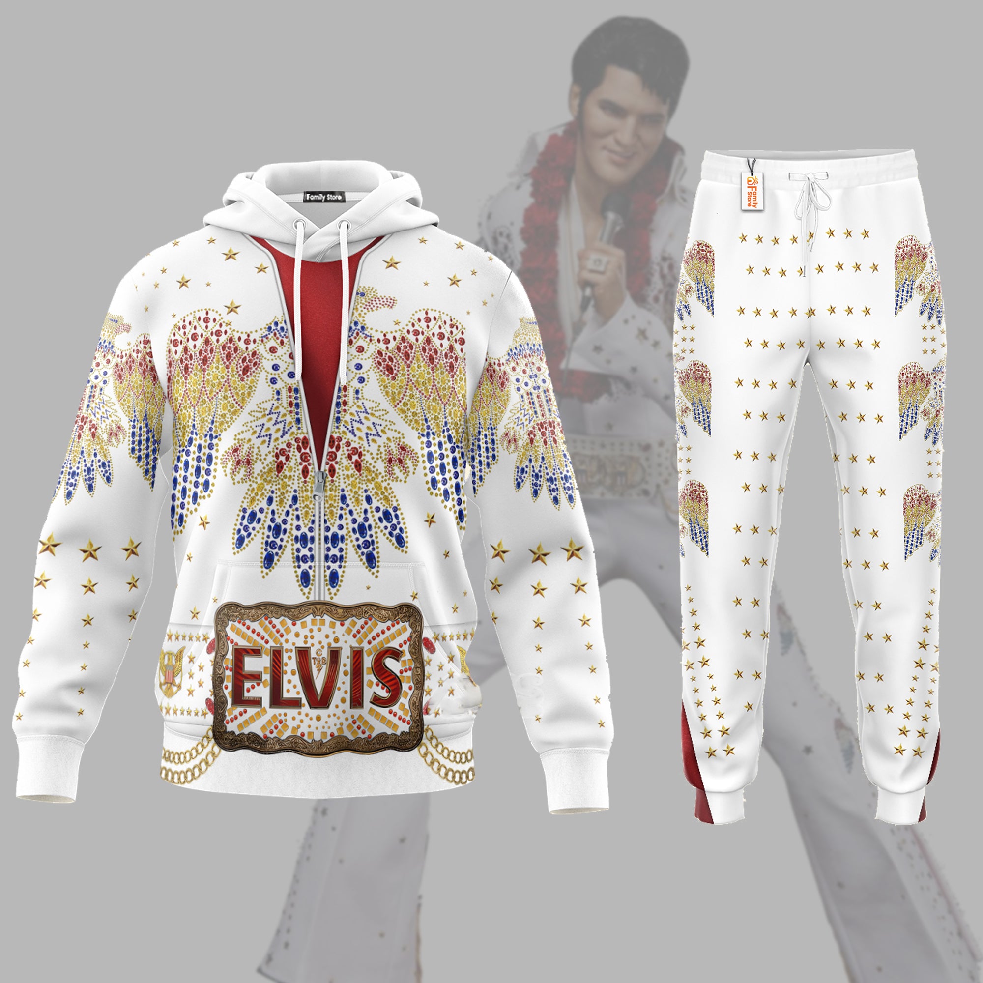 Elvis Aloha Costume from Hawaii New - Costume Cosplay Hoodie Sweatshirt Sweatpants ELHS04