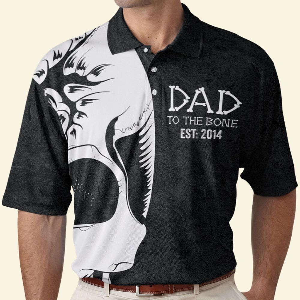 Custom Date Dad To The Bone - Gift For Father, Grandfather - Men Polo