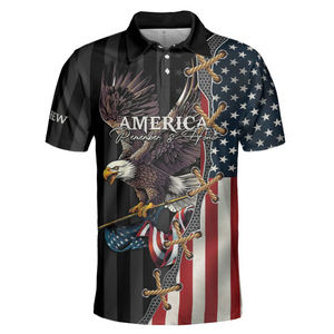 Custom Name America Remember And Honor - Gift For Father, Husband - Men Polo