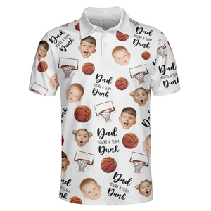 Custom Photo Dad, You're A Slam Dunk - Gift For Father, Grandfather - Men Polo